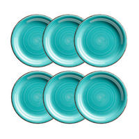 DESSERTTELLERSET Türkis 6-teilig LUMACA  - Türkis, Basics, Keramik (19,5/2,5cm) - Mäser