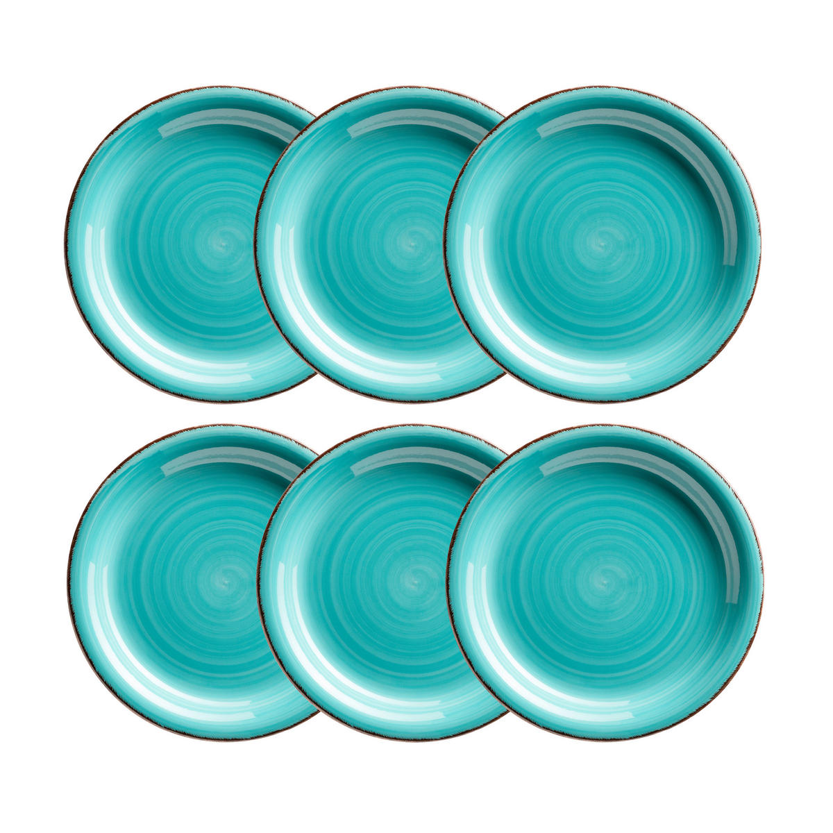 DESSERTTELLERSET Türkis 6-teilig LUMACA  - Türkis, Basics, Keramik (19,5/2,5cm) - Mäser