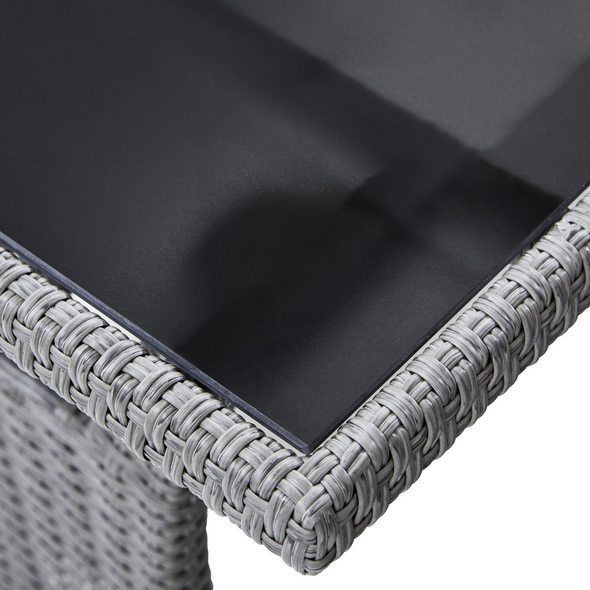 DINING-LOUNGESET Stahl  - Schwarz/Grau, KONVENTIONELL, Glas/Kunststoff (165/294/165cm) - Ambia Garden