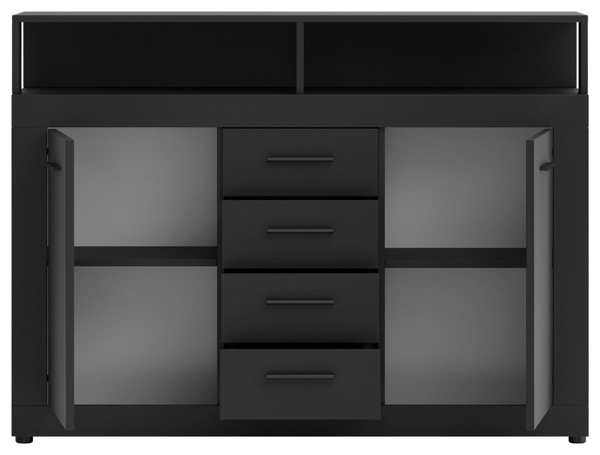 KOMMODE  in 119/96/32 cm  - Anthrazit/Schwarz, Design, Holzwerkstoff/Kunststoff (119/96/32cm) - MID.YOU