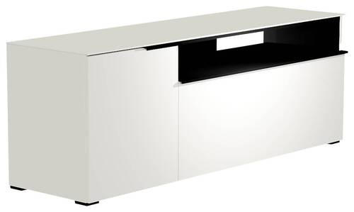 LOWBOARD in 160/58/45 cm - Schwarz/Weiß, Design, Glas/Holzwerkstoff (160/58/45cm) - Moderano