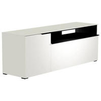 LOWBOARD Schwarz, Weiss  160/58/45 cm  - Weiss/Schwarz, Design, Glas/Holzwerkstoff (160/58/45cm) - Moderano