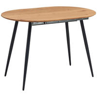 ESSTISCH oval Eichefarben  - Eichefarben/Schwarz, KONVENTIONELL, Holzwerkstoff/Metall (120-160/80/75cm) - MID.YOU