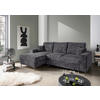 ECKSCHLAFSOFA  mit Rücken echt Struktur Schwarz  - Schwarz, KONVENTIONELL, Textil/Metall (143/237cm) - Livetastic