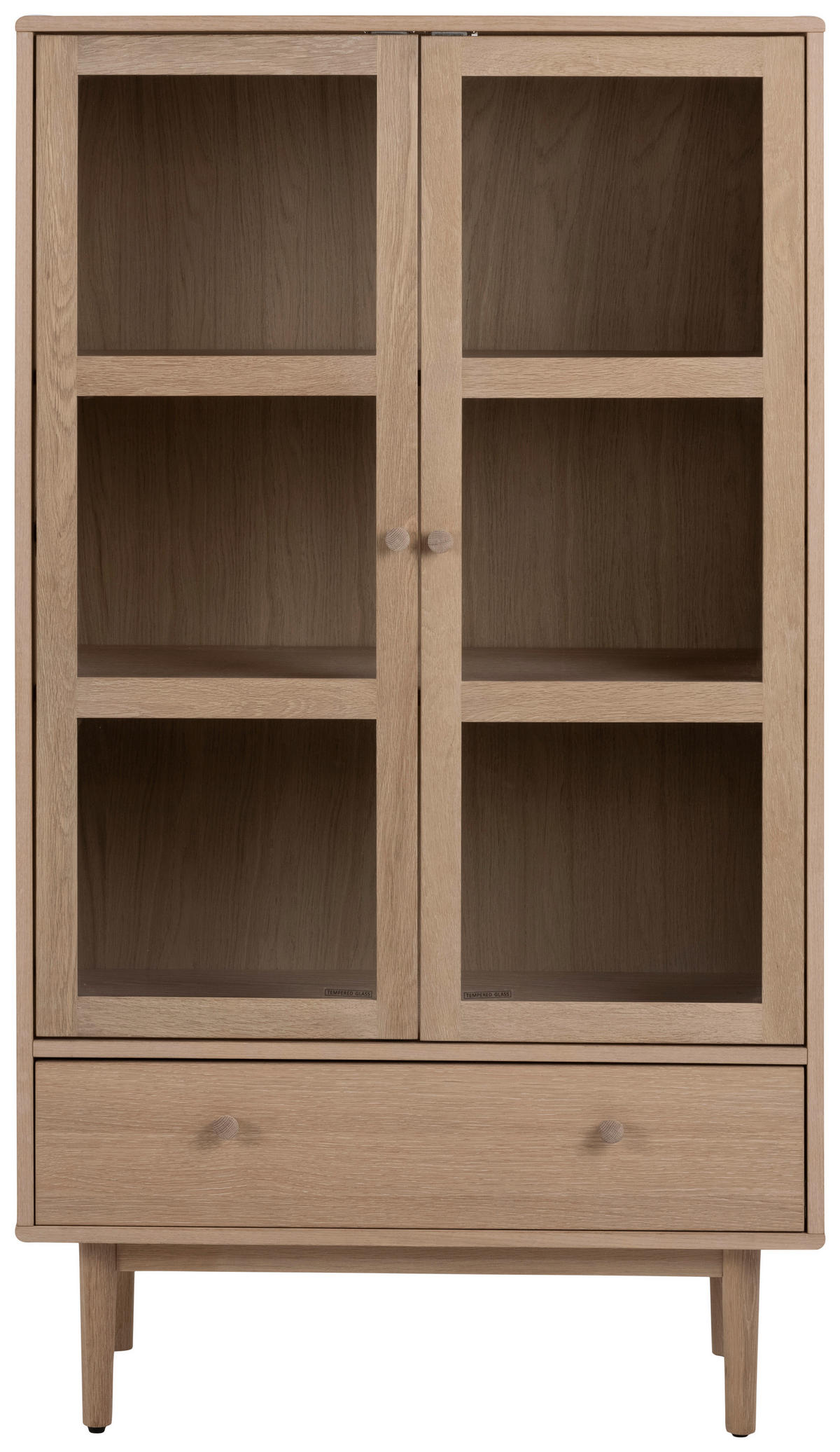 VITRINE in furniert Eiche Eichefarben  - Eichefarben, Modern, Glas/Holz (80/144,5/40cm) - MID.YOU