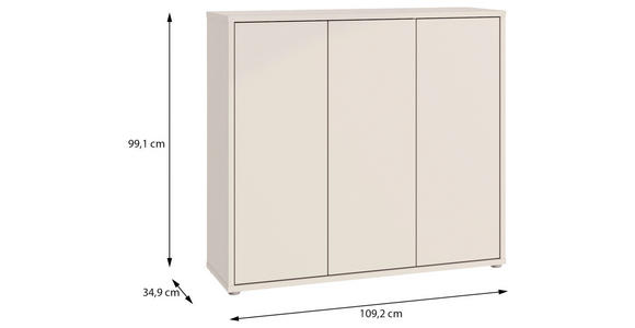 SCHUHSCHRANK Alice Springs  in 109,2/99,1/34,9 cm  - Sandfarben/Grau, MODERN, Holzwerkstoff/Kunststoff (109,2/99,1/34,9cm) - Xora