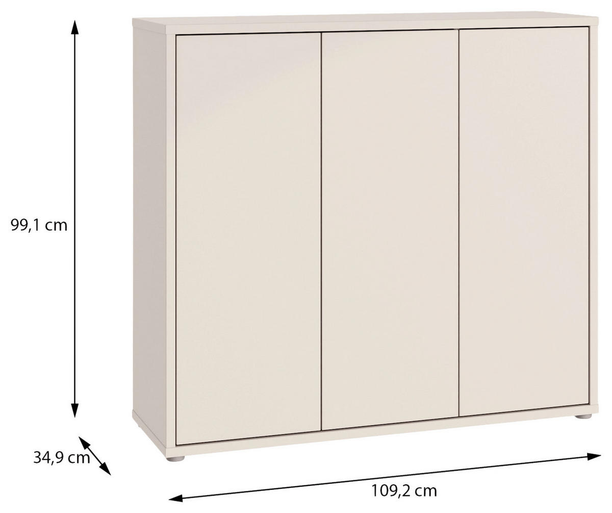 SCHUHSCHRANK Sandfarben  - Sandfarben/Grau, MODERN, Holzwerkstoff/Kunststoff (109,2/99,1/34,9cm) - Carryhome