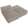 ECKSOFA Beige Cord Zierkissen, Rückenkissen, Schlaffunktion, Rücken echt  - Beige/Schwarz, MODERN, Kunststoff/Textil (153/200cm) - Xora