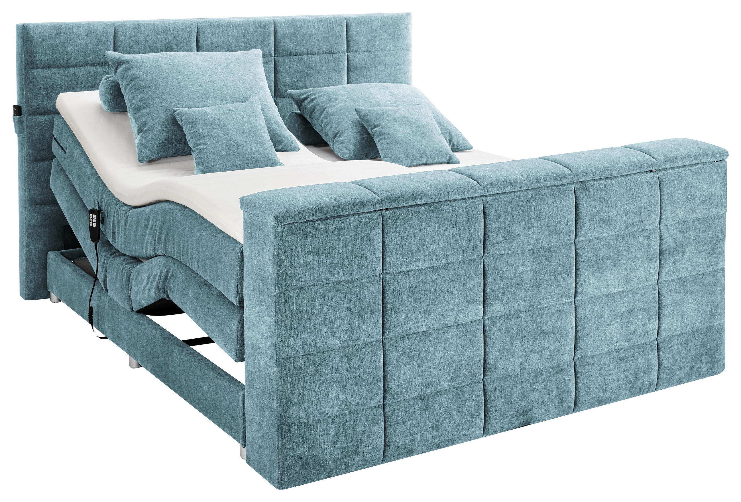 Carryhome Boxspringbett Blau 180x200 cm