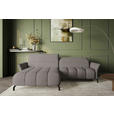 ECKSOFA Taupe Flachgewebe Rücken echt, Kopfteilverstellung, Sitztiefenverstellung  - Taupe/Schwarz, KONVENTIONELL, Textil/Metall (175/272cm) - Carryhome