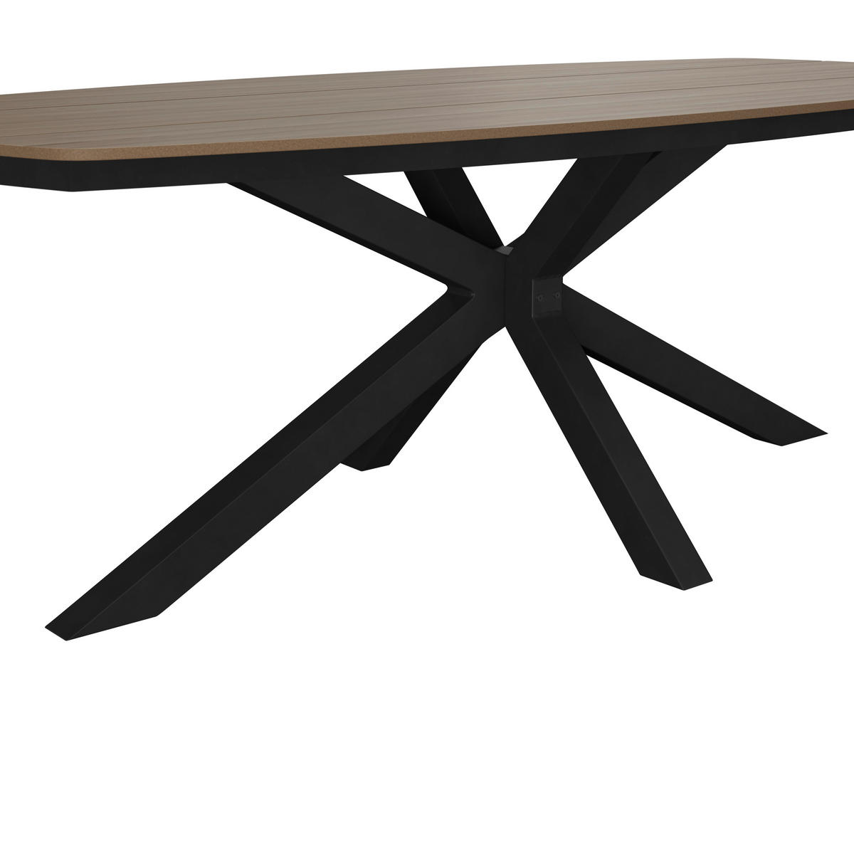 GARTENTISCH 201/75/100 cm Metall, Kunststoff Naturfarben, Dunkelgrau oval  - Dunkelgrau/Naturfarben, MODERN, Kunststoff/Metall (201/75/100cm) - Ambia Garden