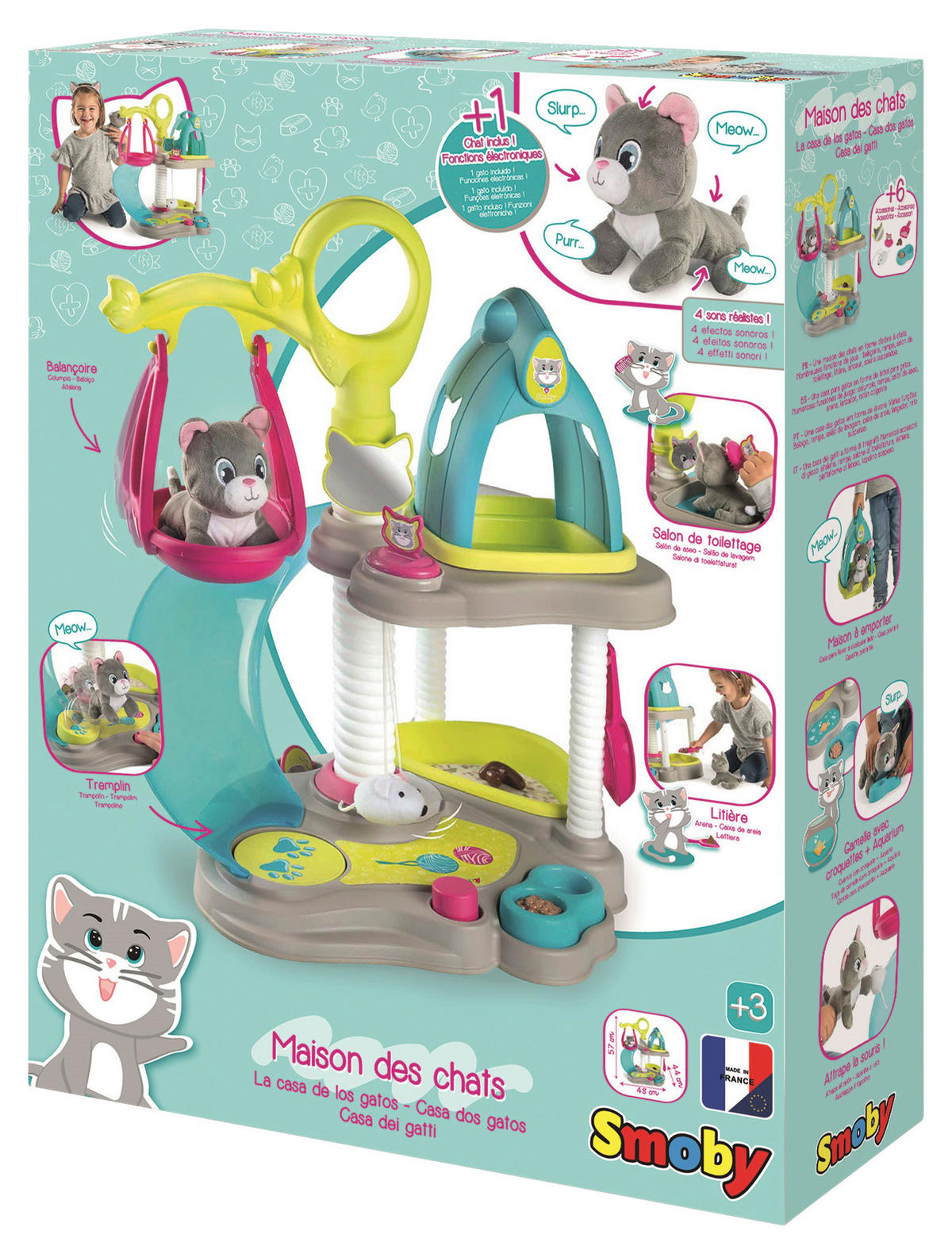 Katzenhaus - Multicolor, Basics, Kunststoff/Textil (49,6/15/65,8cm) - Simba