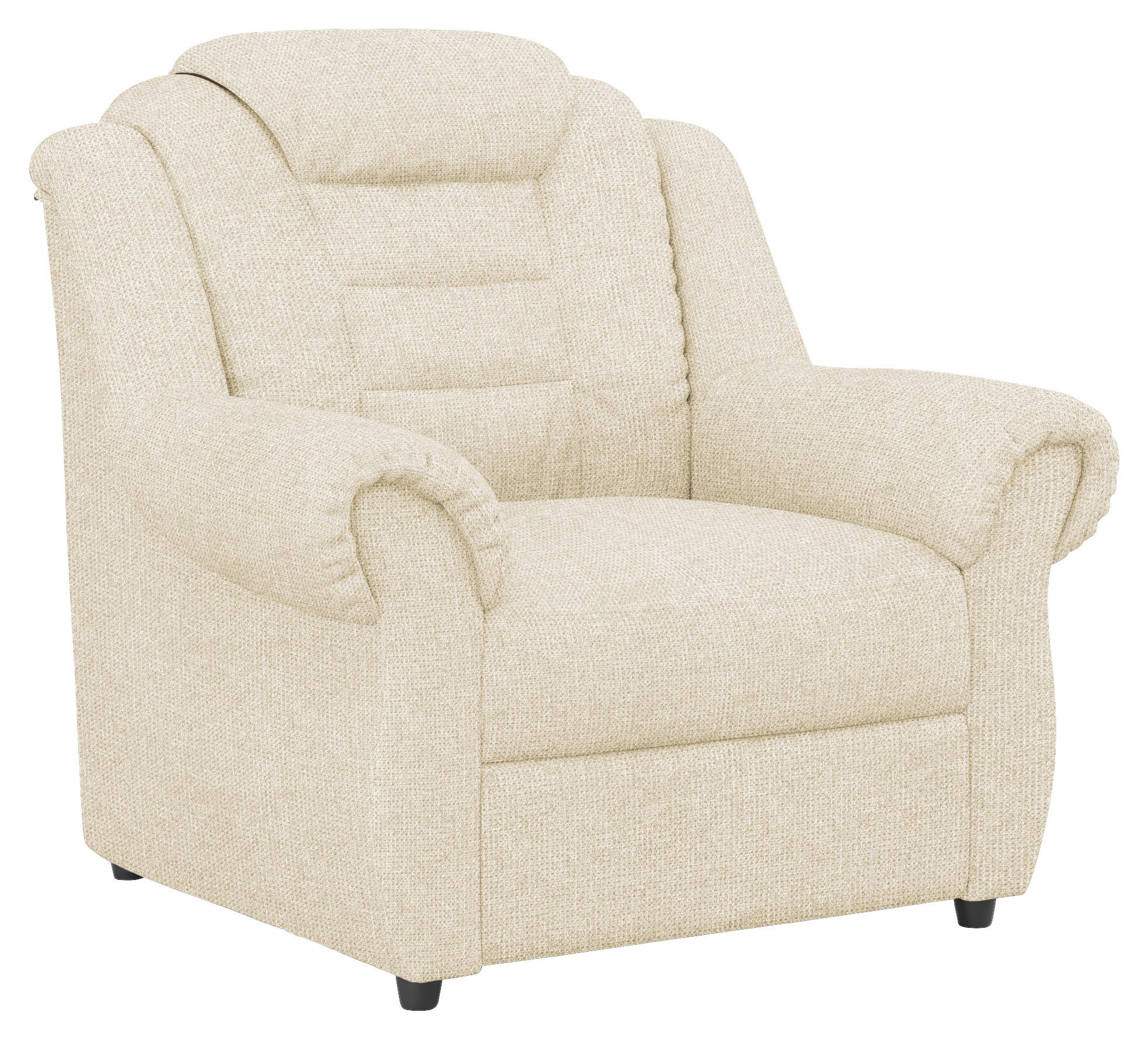 SESSEL Chenille Creme    - Creme/Schwarz, KONVENTIONELL, Kunststoff/Textil (104/102/101cm) - Livetastic