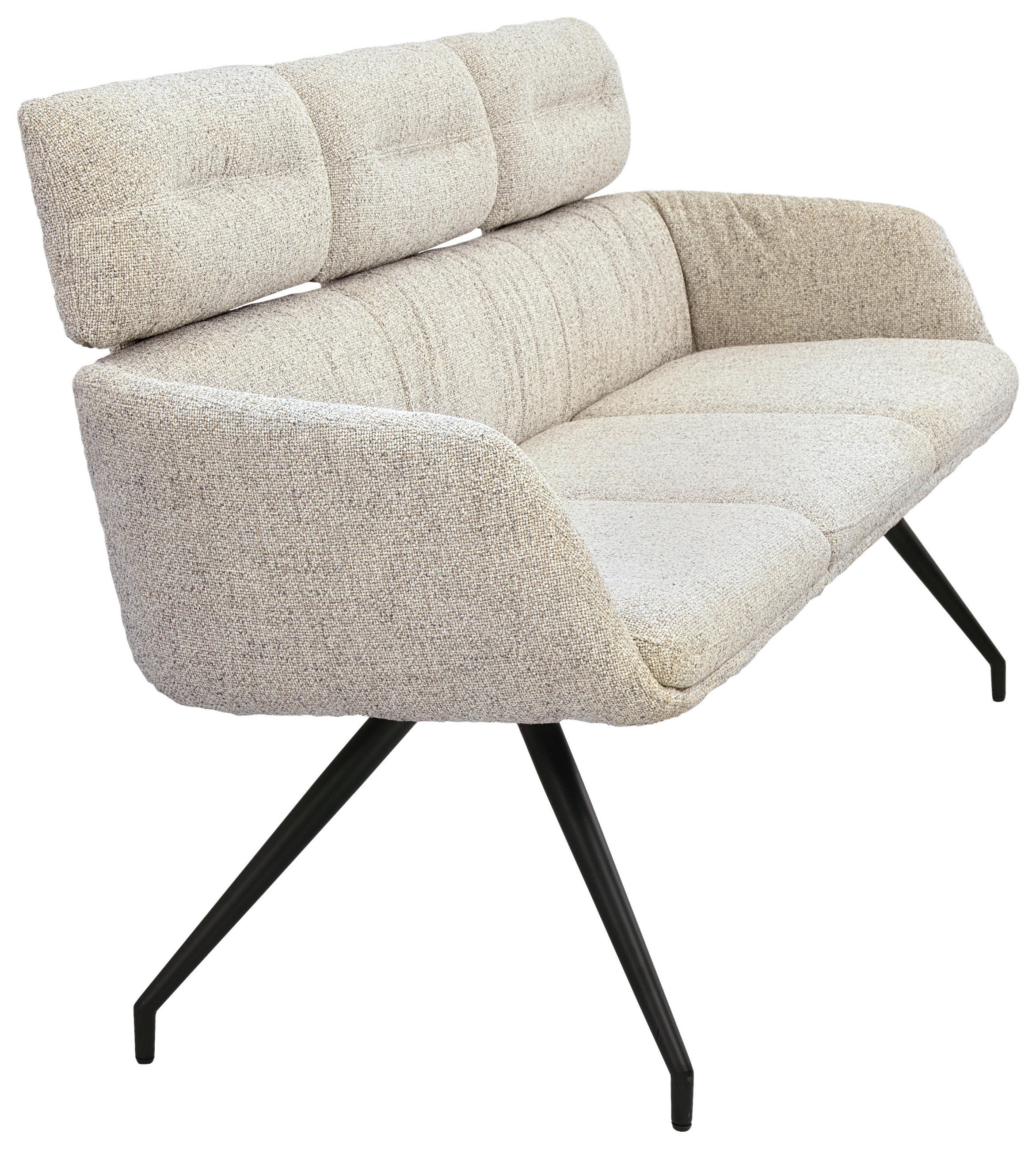 SITZBANK 200/91/70 cm Webstoff Schwarz, Beige  - Beige/Schwarz, Design, Textil/Metall (200/91/70cm) - Dieter Knoll