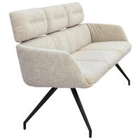 SITZBANK 200/91/70 cm Webstoff Schwarz, Beige  - Beige/Schwarz, Design, Textil/Metall (200/91/70cm) - Dieter Knoll