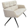 SITZBANK 200/91/70 cm Webstoff Schwarz, Beige  - Beige/Schwarz, Design, Textil/Metall (200/91/70cm) - Dieter Knoll