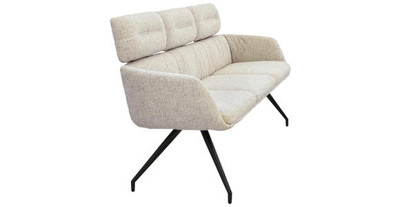 SITZBANK 200/91/70 cm Webstoff Schwarz, Beige  - Beige/Schwarz, Design, Textil/Metall (200/91/70cm) - Dieter Knoll
