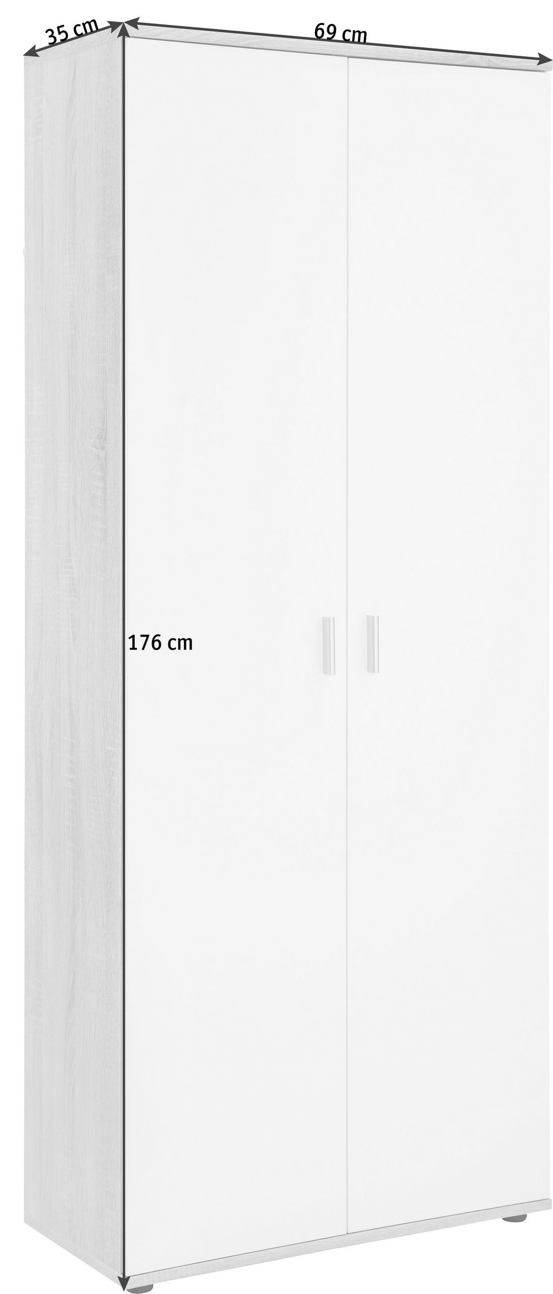 CIPELARNIK  bela, boja hrasta  pločasti materijal     - boja hrasta/bela, Dizajnerski, pločasti materijal/plastika (69/176/35cm) - Boxxx