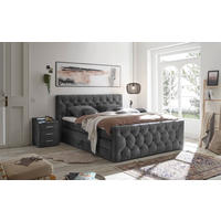 BOXSPRINGBETT 180/200 cm  in Anthrazit  - Anthrazit/Schwarz, MODERN, Holzwerkstoff/Kunststoff (180/200cm) - MID.YOU