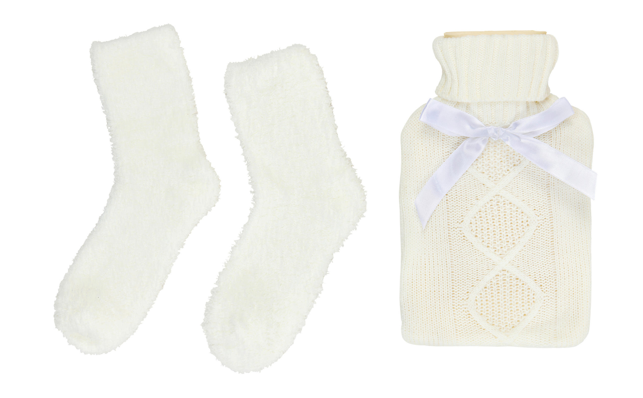 WÄRMFLASCHE Kunststoff, Textil  - Weiß, Basics, Kunststoff/Textil (16/5/31cm)