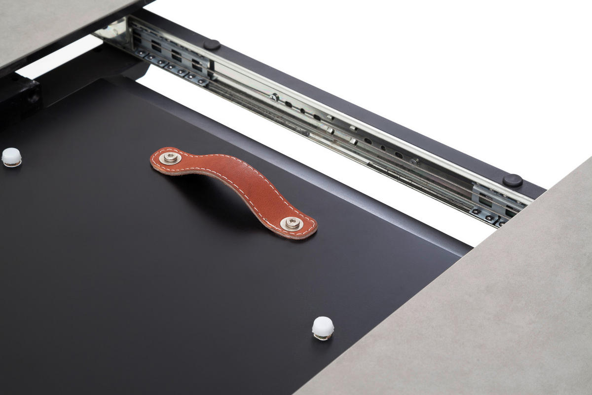 ESSTISCH in Metall, Keramik 120-160/120/76 cm  - Anthrazit, Design, Keramik/Metall (120-160/120/76cm) - Livetastic