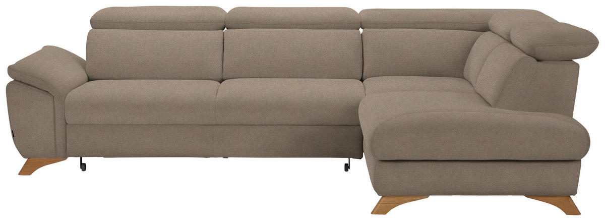 ECKSOFA MERCURY Beige Flachgewebe  - Eichefarben/Beige, MODERN, Holz/Textil (287/212cm) - Valnatura