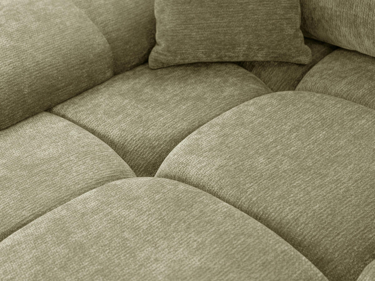 ECKSOFA  in Chenille Hellgrün  - Chromfarben/Schwarz, KONVENTIONELL, Kunststoff/Textil (183/290cm) - Xora