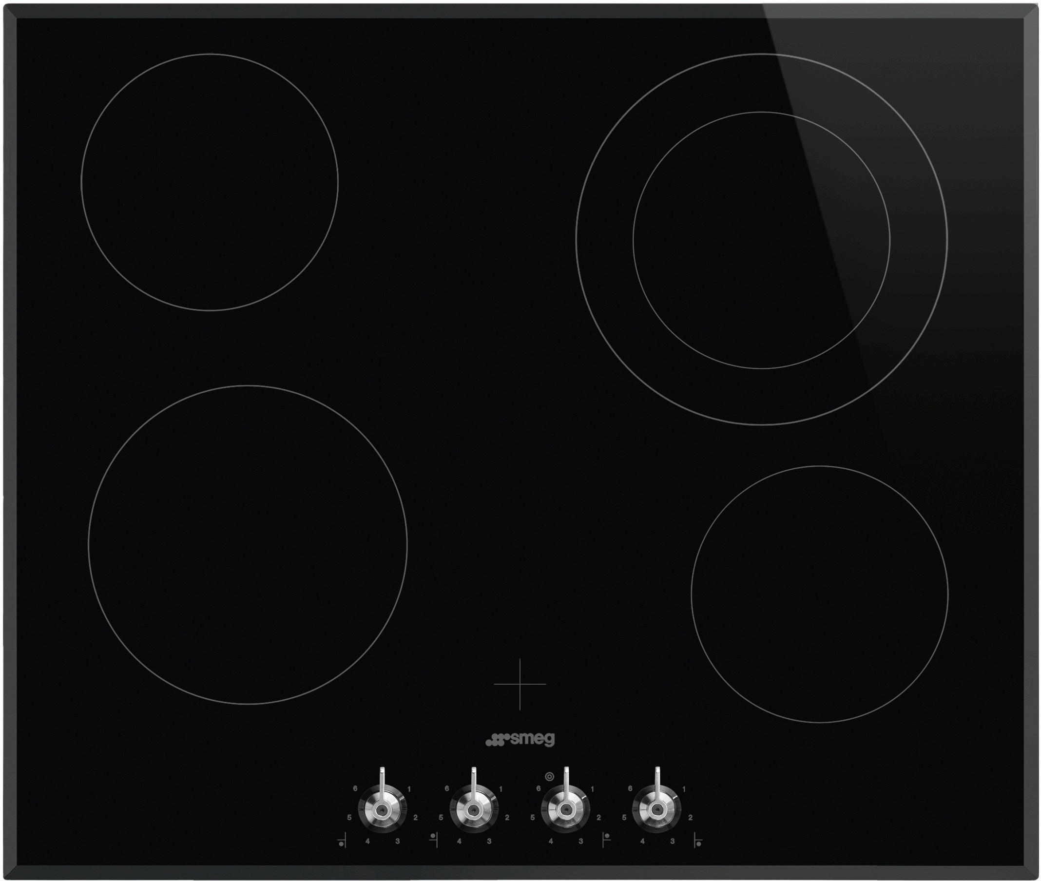 Smeg Glaskeramikkochfeld Classici Schwarz 60x50x51 cm