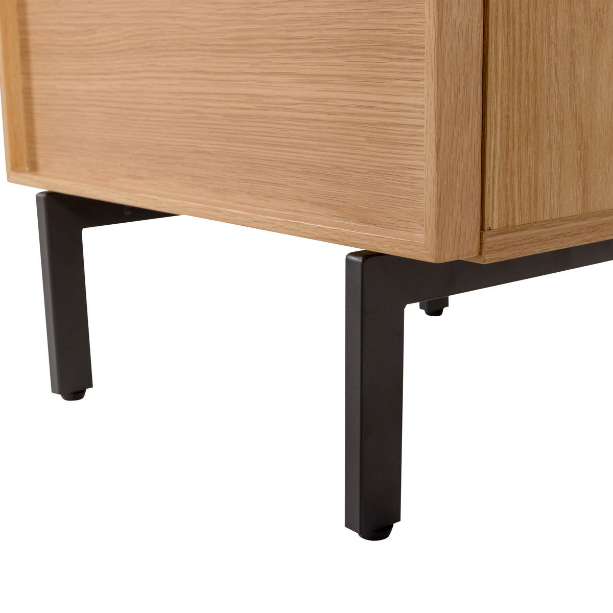 NACHTTISCH 45/51/42 cm  - Schwarz/Naturfarben, Design, Holzwerkstoff/Metall (45/51/42cm) - Livetastic