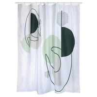DUSCHVORHANG 180/200 cm  - Weiß/Grün, KONVENTIONELL (180/200cm) - Spirella