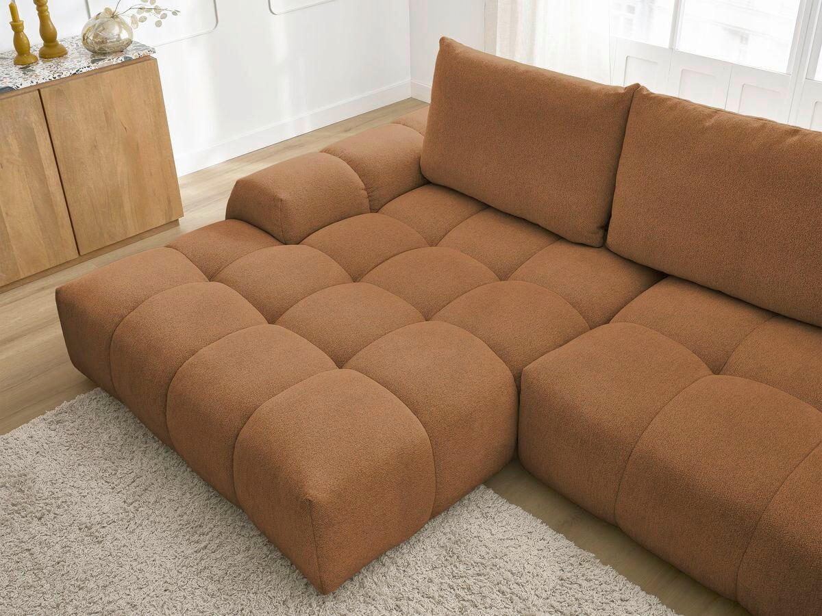 ECKSCHLAFSOFA EVEREST  mit Rücken echt, Armteil links, Armteil rechts Flachgewebe Orange  - Schwarz/Orange, MODERN, Kunststoff/Textil (180/318cm) - Livetastic