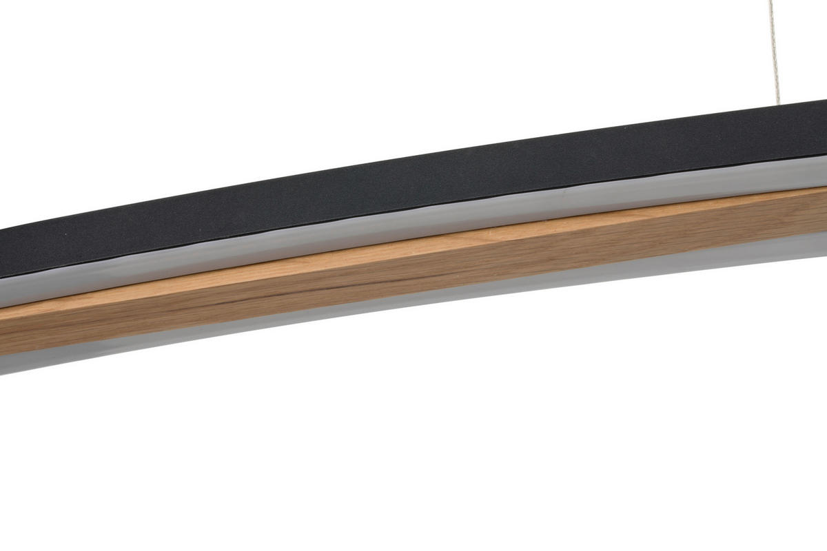 LED-HÄNGELEUCHTE 130/6,5/155 cm  - Schwarz, Basics, Holz/Metall (130/6,5/155cm) - Dieter Knoll