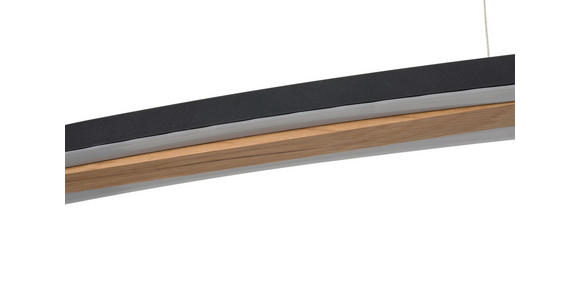 LED-HÄNGELEUCHTE 130/6,5/155 cm  - Schwarz, Basics, Holz/Metall (130/6,5/155cm) - Dieter Knoll