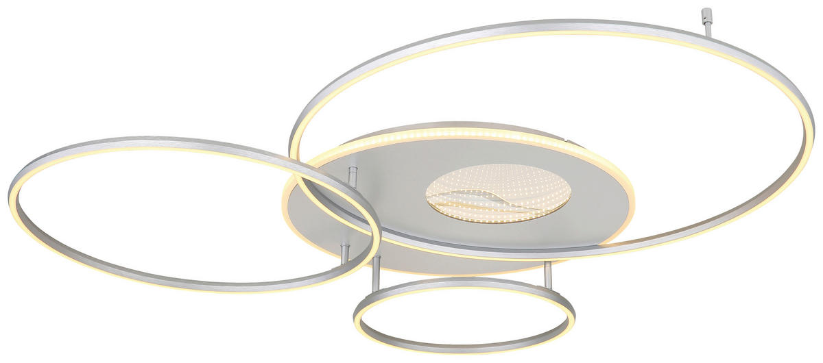 LED-DECKENLEUCHTE 126,4/105,3/13 cm   - Silberfarben/Weiß, Design, Kunststoff/Metall (126,4/105,3/13cm) - Globo