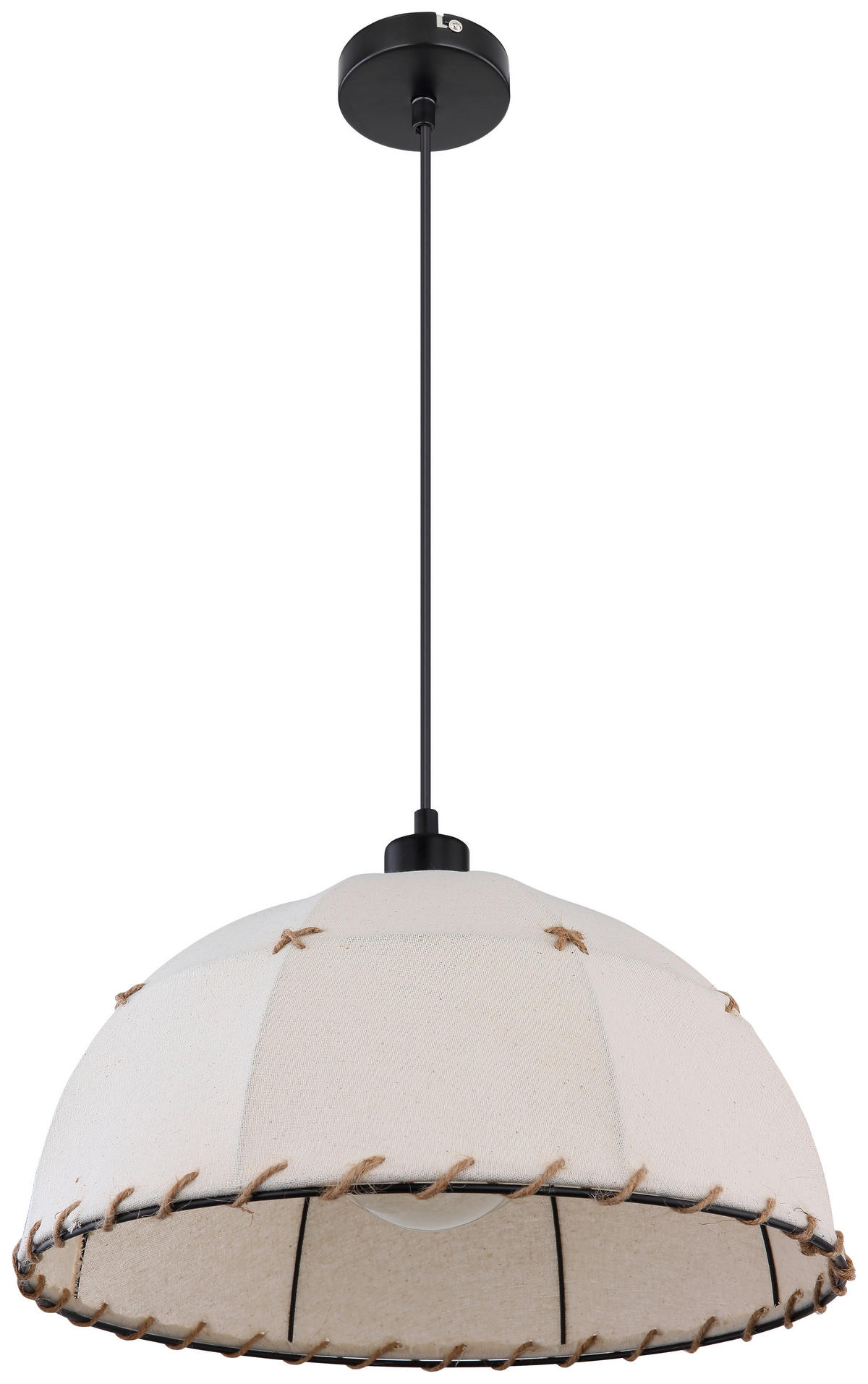 HÄNGELEUCHTE 40/120 cm    - Beige/Schwarz, Natur, Naturmaterialien/Textil (40/120cm) - Globo