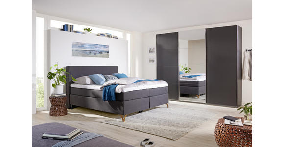 BOXSPRINGBETT 180/200 cm in Anthrazit - Anthrazit/Kupferfarben, KONVENTIONELL, Textil/Metall (180/200cm) - Esposa