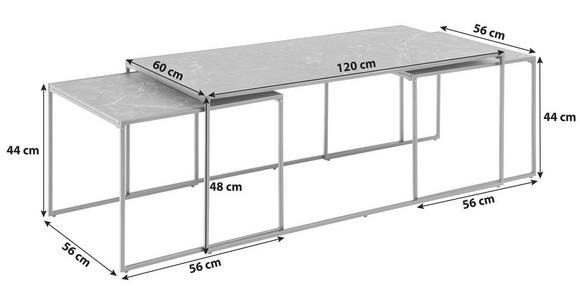 COUCHTISCHSET Schwarz - Schwarz, KONVENTIONELL, Holzwerkstoff/Metall (56-120/56-60/44-48cm) - Carryhome