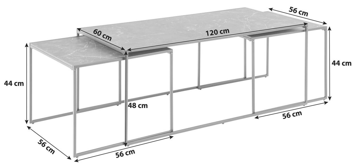 SOFFBORD SET - svart, Klassisk, metall/trämaterial (56-120/56-60/44-48cm) - MID.YOU
