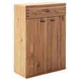 SCHUHSCHRANK Wildeiche furniert, massiv Wildeiche  - Wildeiche/Anthrazit, Natur, Holz/Holzwerkstoff (75/108/37cm) - Waldwelt