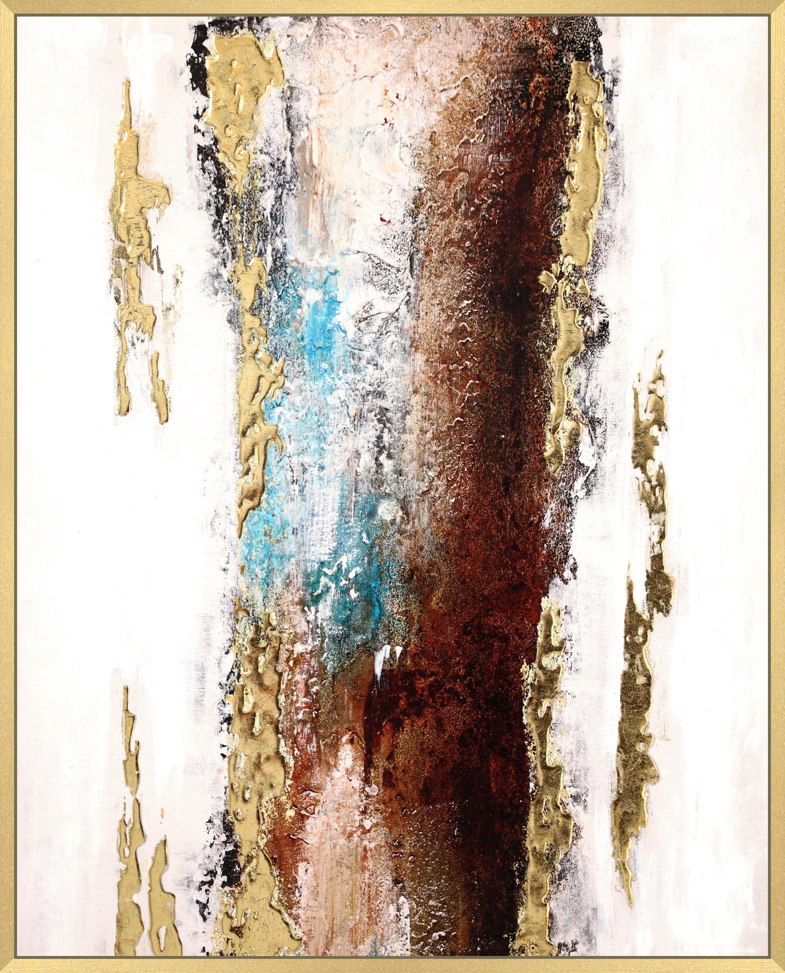 KUNSTDRUCK Abstraktes 40/50 cm  - Goldfarben/Multicolor, Basics, Holzwerkstoff (40/50cm) - Monee