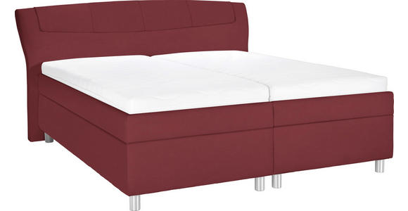 POLSTERBETT 160/200 cm in Rot - Chromfarben/Rot, KONVENTIONELL, Holz/Textil (160/200cm) - Esposa