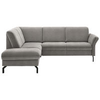 ECKSOFA  in Flachgewebe Graubraun  190/241 cm  - Graubraun/Schwarz, KONVENTIONELL, Textil/Metall (190/241cm) - Beldomo Comfort