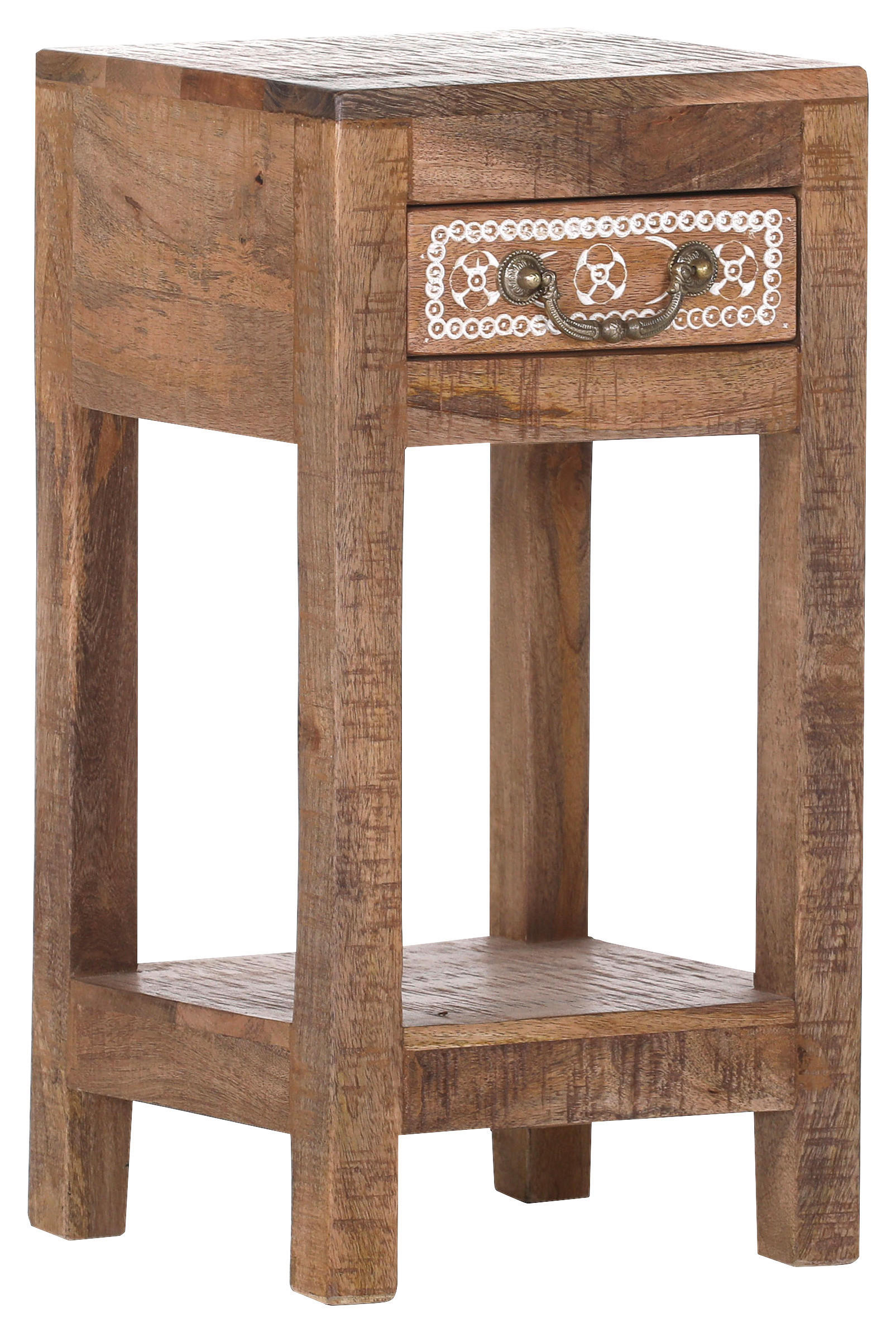 BEISTELLTISCH 30/30/60 cm Akazie, Mangoholz massiv Multicolor, Naturfarben  - Messingfarben/Multicolor, Design, Holz/Metall (30/30/60cm) - Landscape