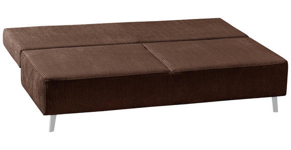 SCHLAFSOFA Cord Braun  - Braun, MODERN, Textil/Metall (193/85/88cm) - Novel