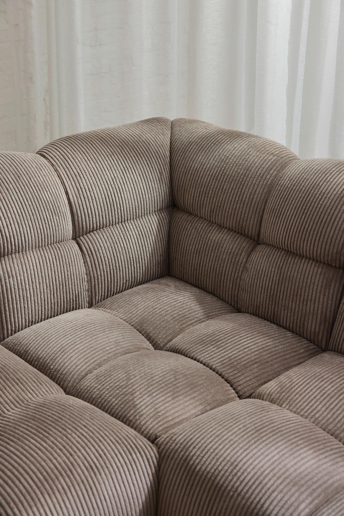 ECKSOFA Braun Cord Rücken echt  - Schwarz/Braun, KONVENTIONELL, Kunststoff/Textil (195/265cm) - Tom Tailor
