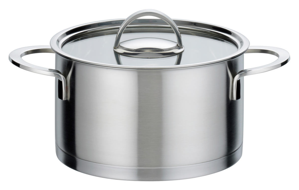 KOCHTOPFSET ELEGANCE 5-teilig  - Klar/Edelstahlfarben, Basics, Glas/Metall - GSW