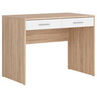 SCHREIBTISCH 100/59/76 cm  in Weiß, Sonoma Eiche  - Silberfarben/Weiß, Design, Holzwerkstoff/Kunststoff (100/59/76cm)
