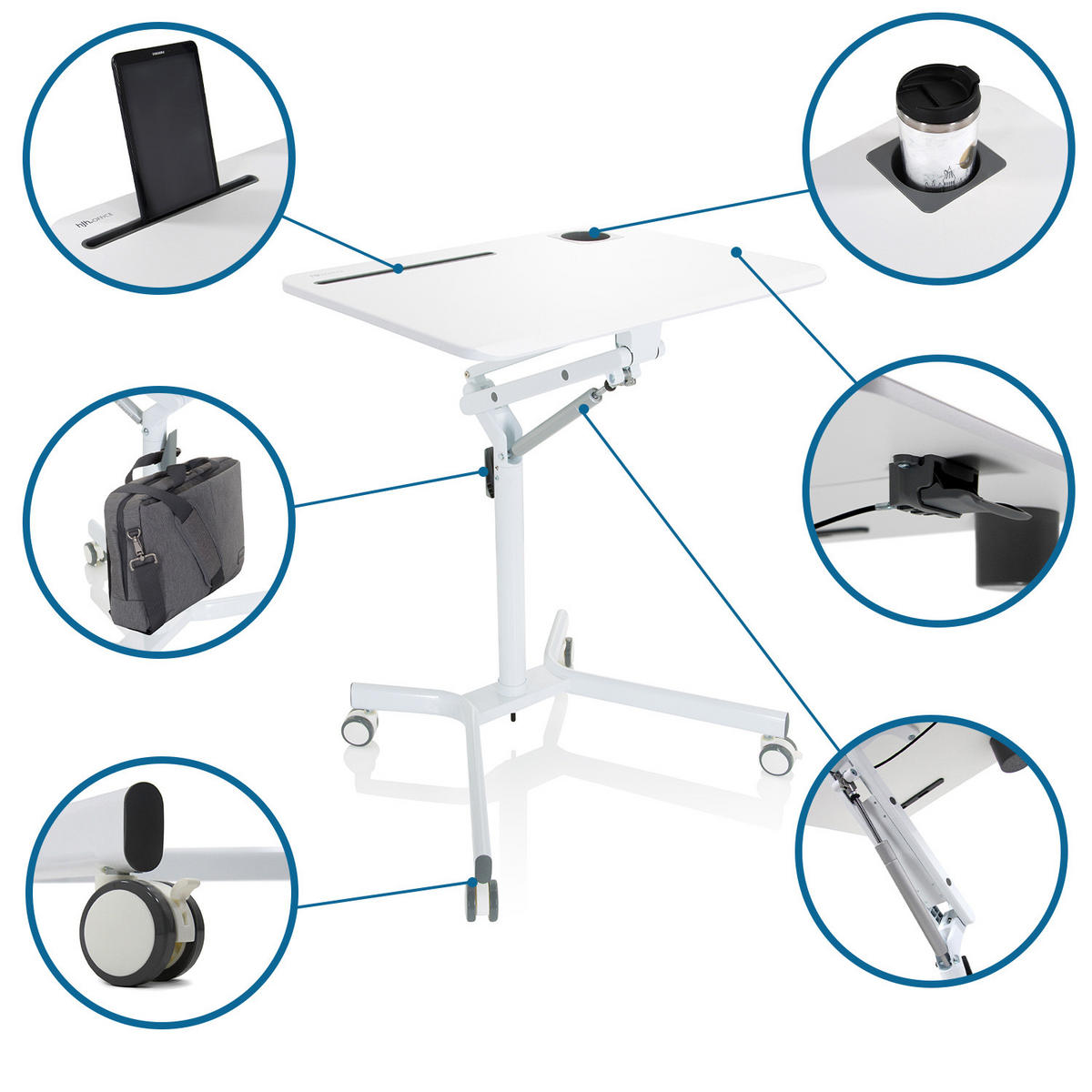 SKRIVBORD  i vit  - vit, Basics, metall/trämaterial (77/73-105/57cm) - MID.YOU