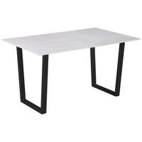 ESSTISCH rechteckig Schwarz, Beige  - Beige/Schwarz, KONVENTIONELL, Stein/Metall (140/76/90cm) - MID.YOU