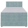 BOXSPRINGBETT 120/200 cm  in Hellblau  - Schwarz/Hellblau, KONVENTIONELL, Kunststoff/Textil (120/200cm) - Carryhome